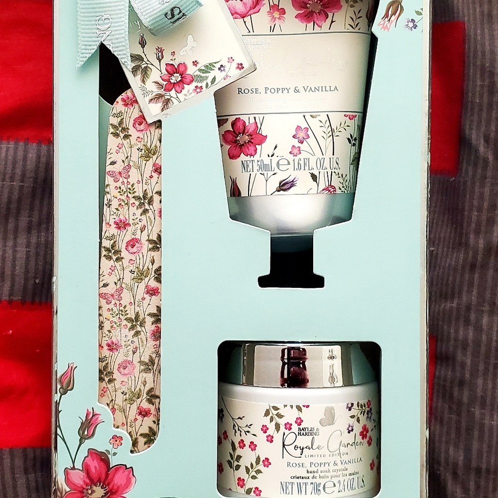 Bath and body lotion set.